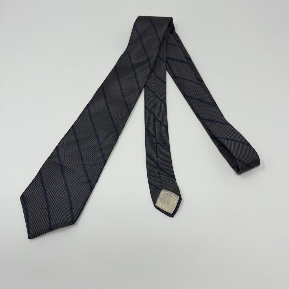 Calvin Klein Vintage Gray & Navy Striped Tie